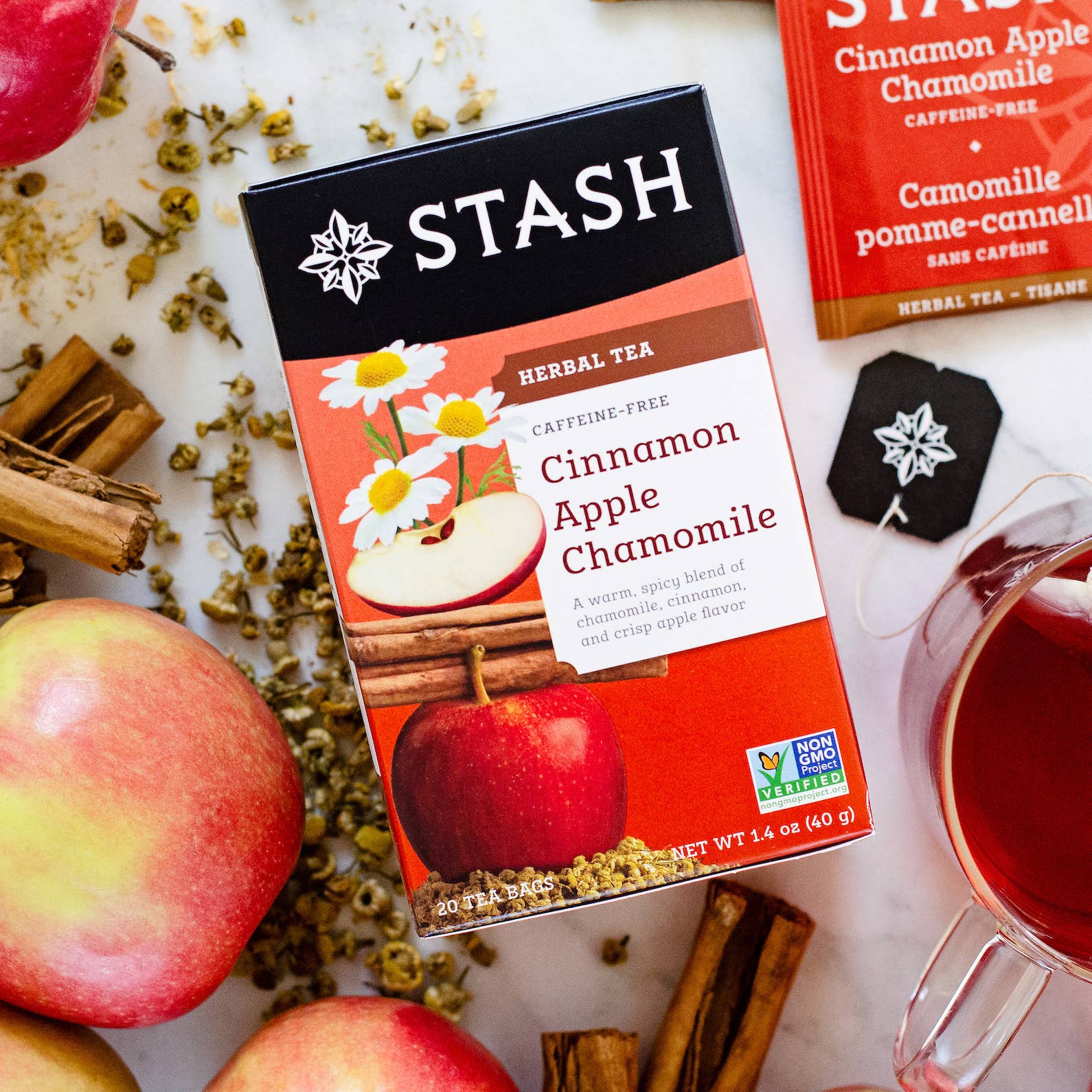 Stash Cinnamon Apple Chamomile Herbal 30 Tea Bags – Empire Coffee & Tea Co.  Inc.