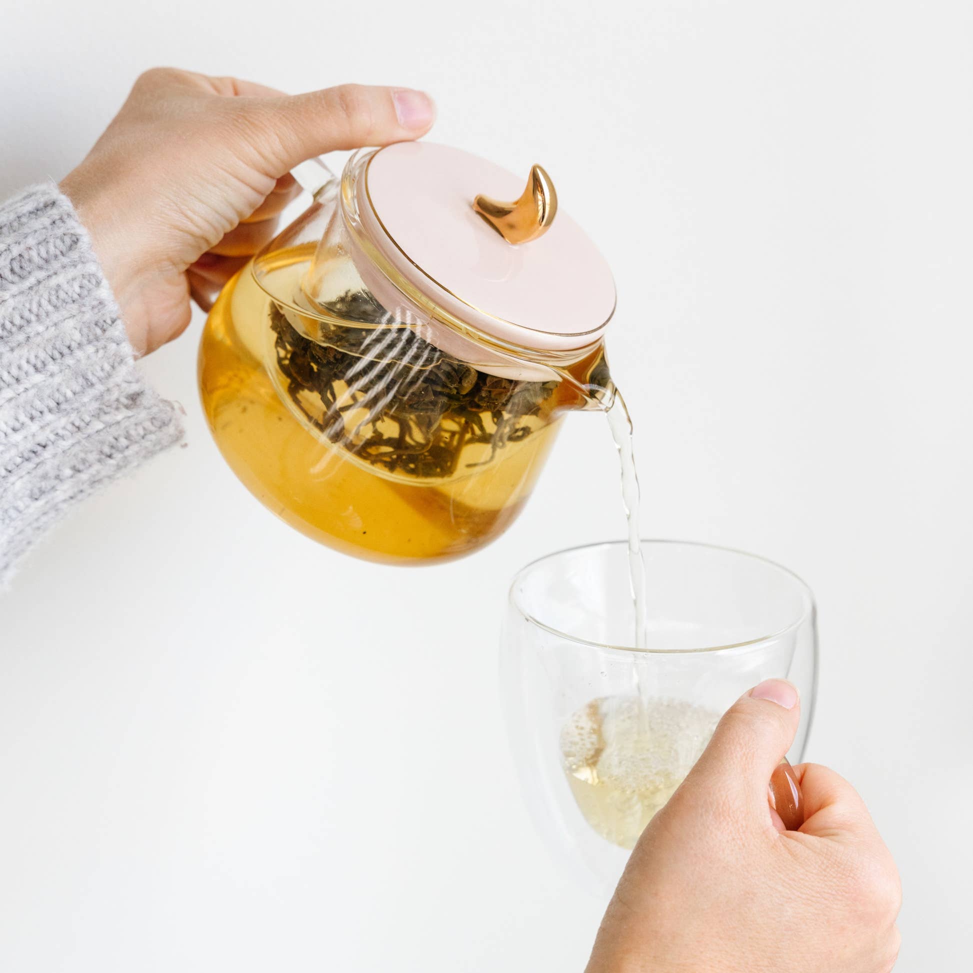 Half Moon Teapot with Removable Infuser, Glass Tea Maker, Reusable, Fine  Mesh St